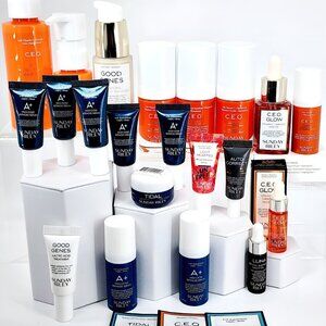 HUGE 24Pc Sunday Riley Good Genes, Tidal, Luna, CEO Glow, A+, Brightening Serum+